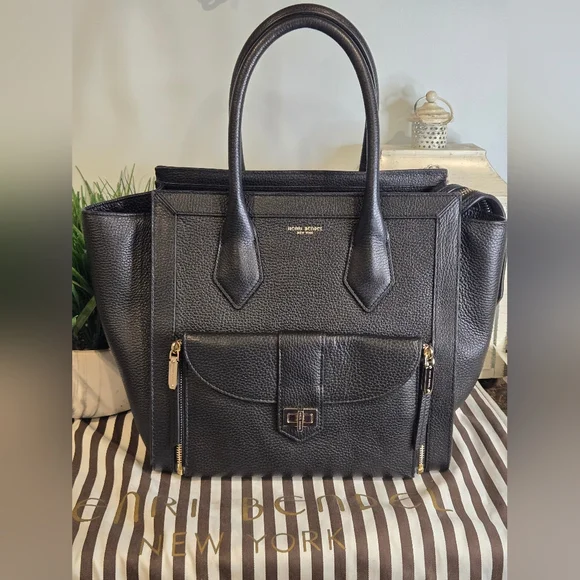 Henri Bendel The Rivington Black Leather Convertible Tote - Picture 2 of 16